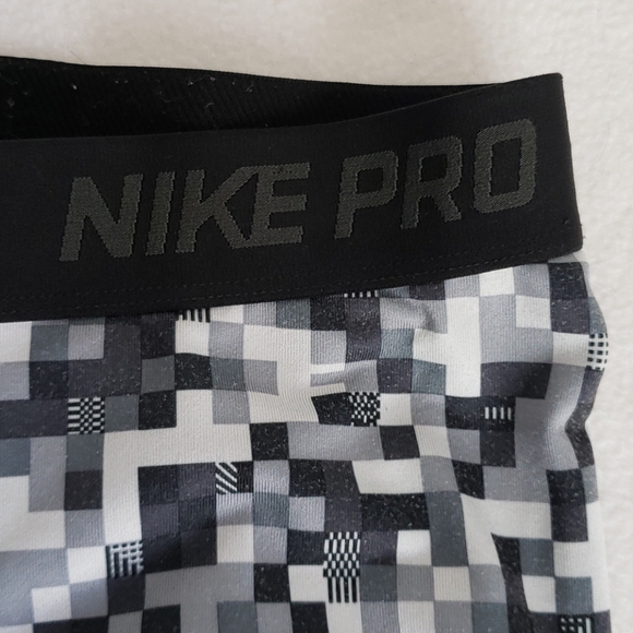 Nike Pro Dri-Fit White Gray Black Pixels Pants, S - Picture 7 of 9